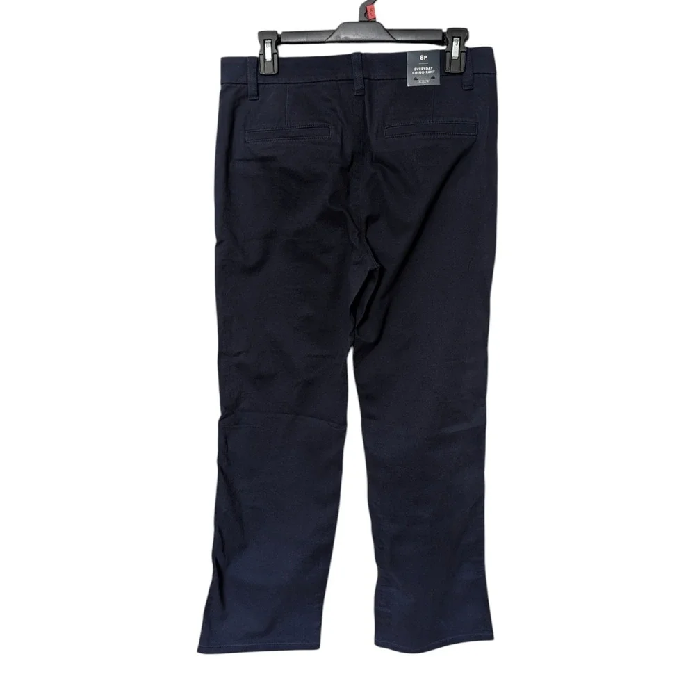 J.Crew Everyday Chino Pant Navy Blue Straight Leg Trousers Womens 8 Petite